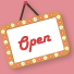 Open sign.